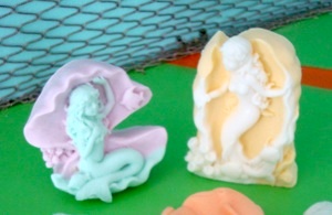 The fragrant multicolored soaps, all crafted in whimsical shapes, communicate the spirit of the Keys.